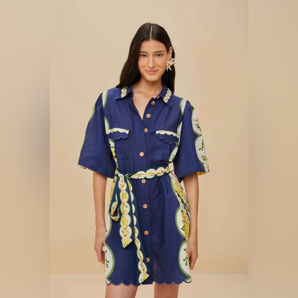Farm Rio Amazon Garden Cream Mini Dress
